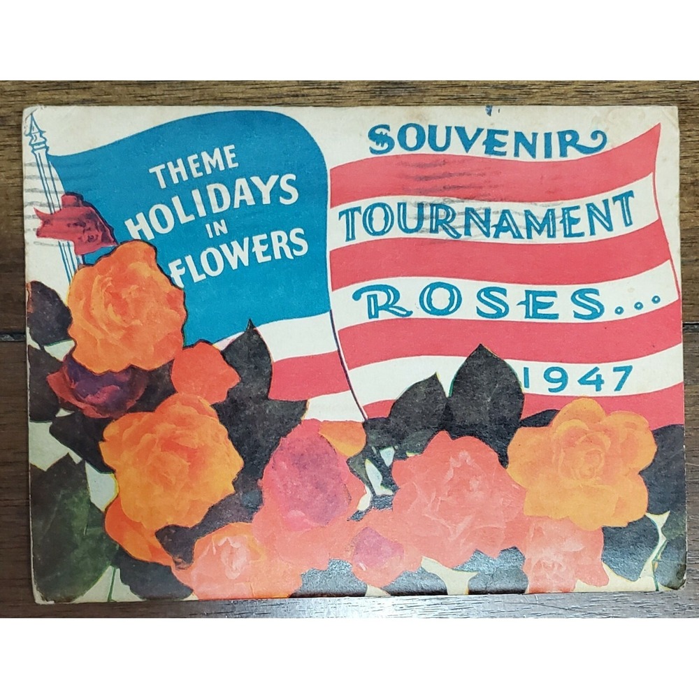 Vintage 1947 Souvenir Tournament of Roses‎ California Postcard Picture Book